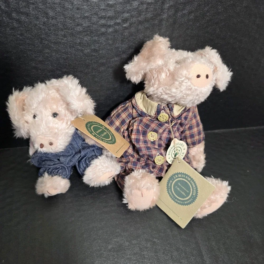 Kaitlin & Kendall McSwine Boyds Bears Pig Set Of 2 Collectible Stuffed Animals‎